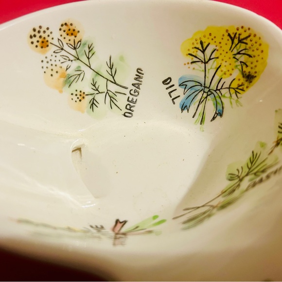 Vintage Ceramic Gravy Ladle & Separator Japan w cute graphics 2 pc Kitchen Kitch - Picture 4 of 10